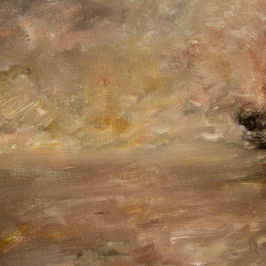 Italienisches Meereslandschaftsgemälde, Öl auf Leinwand, Impressionismus des 20. Jahrhunderts, 1960 im Angebot 4