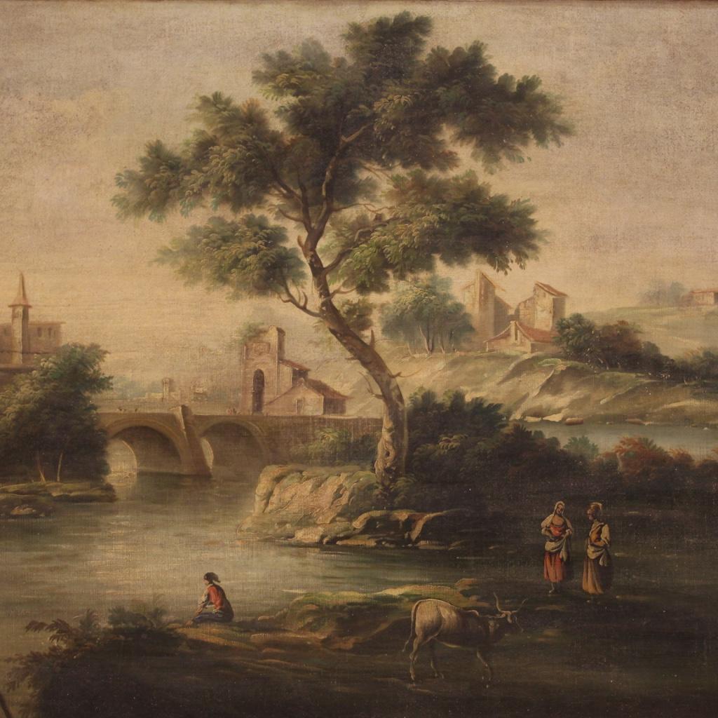 20th Century Oil on Canvas Italian Landscape Painting, 1950 In condizioni buone in vendita a Vicoforte, Piedmont