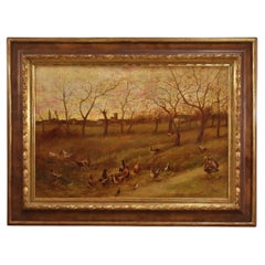 pintura al óleo sobre lienzo del siglo XX Paisaje italiano, 1950