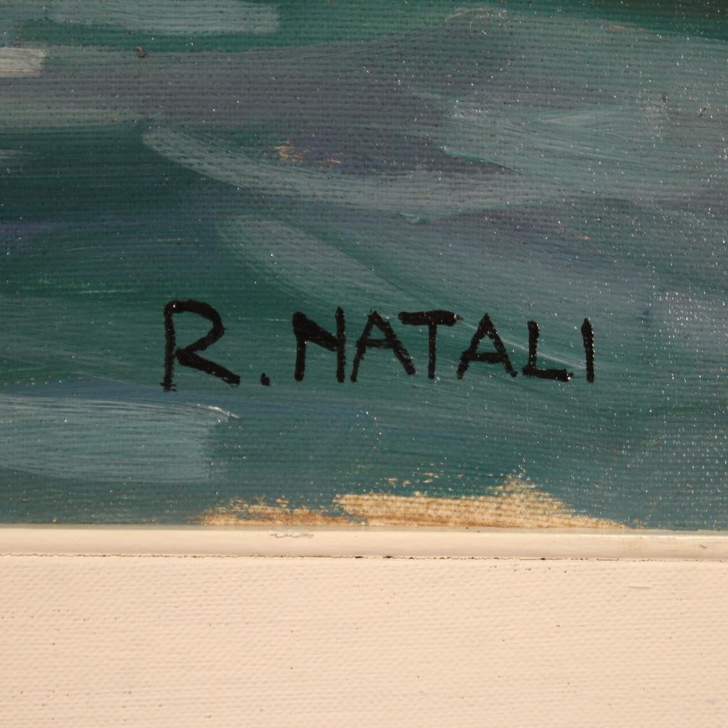 Mid-20th Century 20th Century Oil on Canvas Italian Landscape Painting Signed R. Natali, 1950