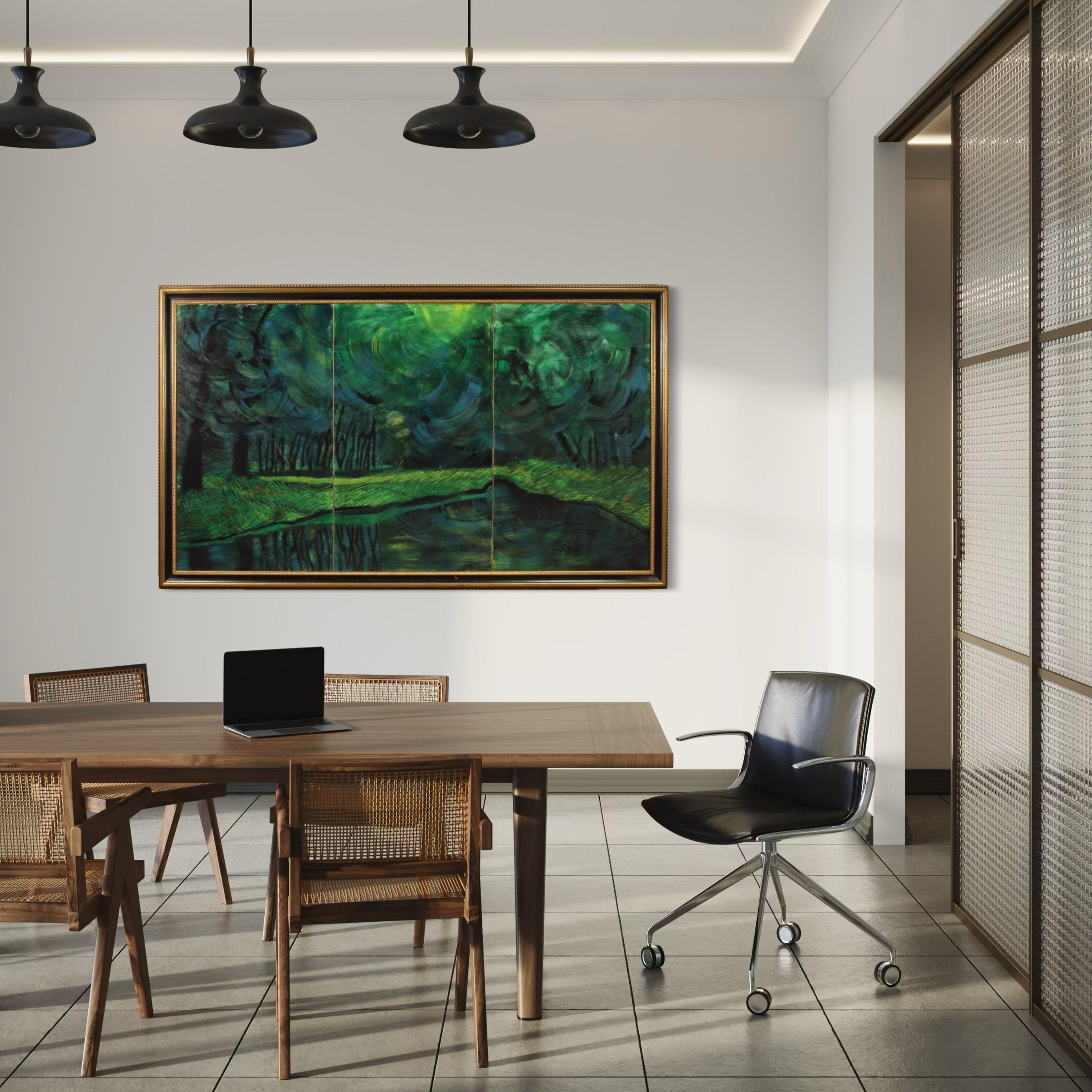 20th Century Oil on Canvas Italian Landscape Signed and Dated Painting, 1993 (Leinwand) im Angebot