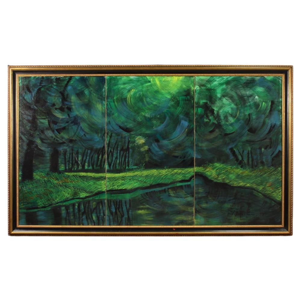 20th Century Oil on Canvas Italian Landscape Signed and Dated Painting, 1993