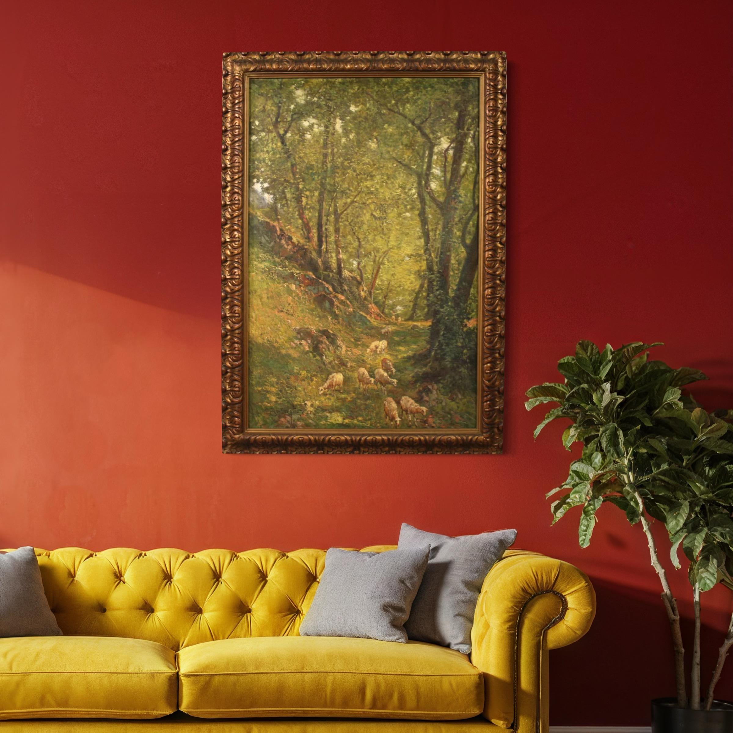 20th Century Oil on Canvas Italian Landscape Signed C. Bentivoglio Painting 1920 im Angebot 4