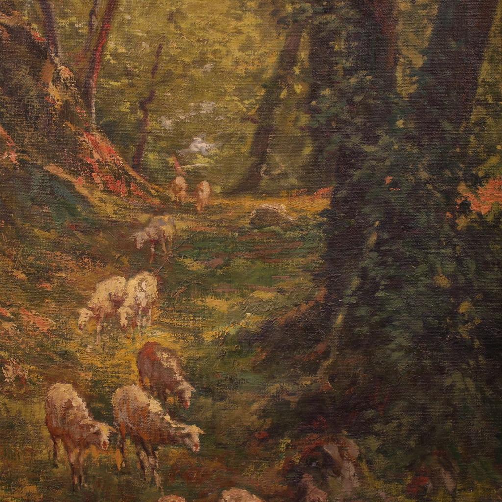 20th Century Oil on Canvas Italian Landscape Signed C. Bentivoglio Painting 1920 im Angebot 5