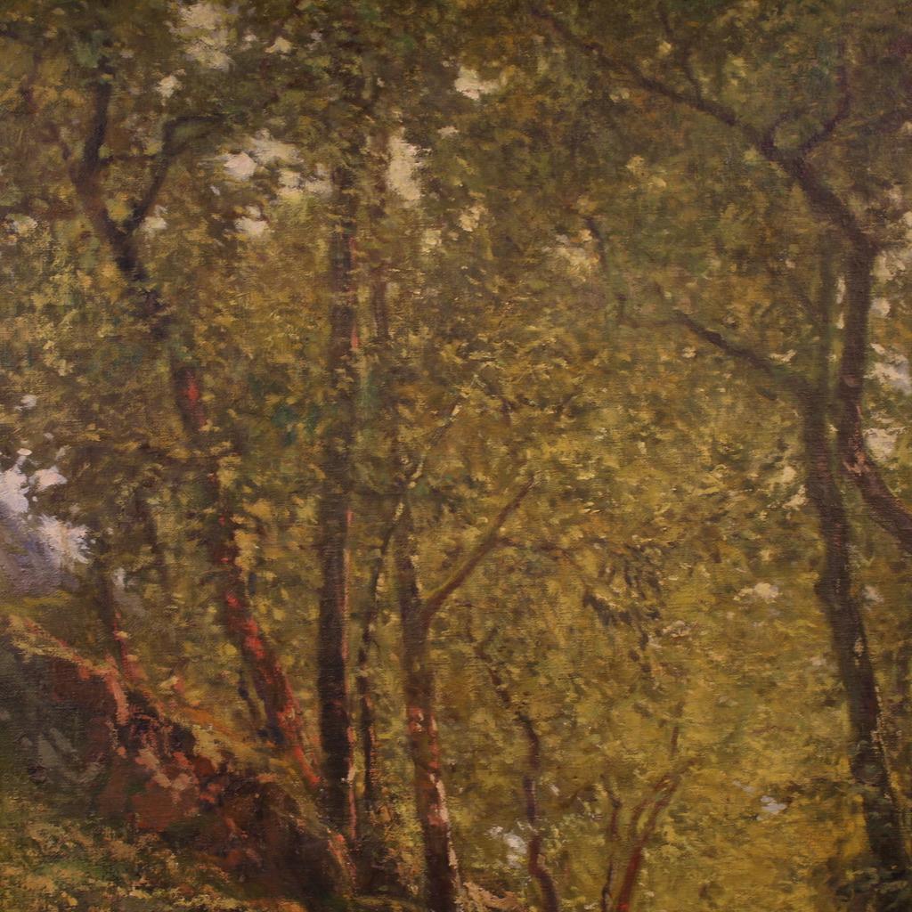 20th Century Oil on Canvas Italian Landscape Signed C. Bentivoglio Painting 1920 im Angebot 6