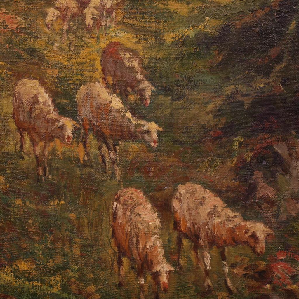 20th Century Oil on Canvas Italian Landscape Signed C. Bentivoglio Painting 1920 im Angebot 9