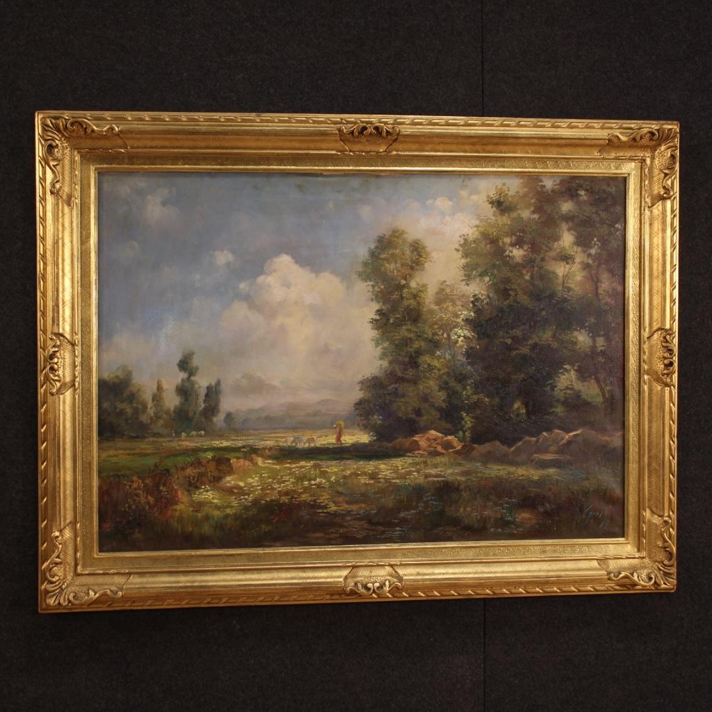 20th Century Oil on Canvas Italian Landscape Signed Painting, 1950 7