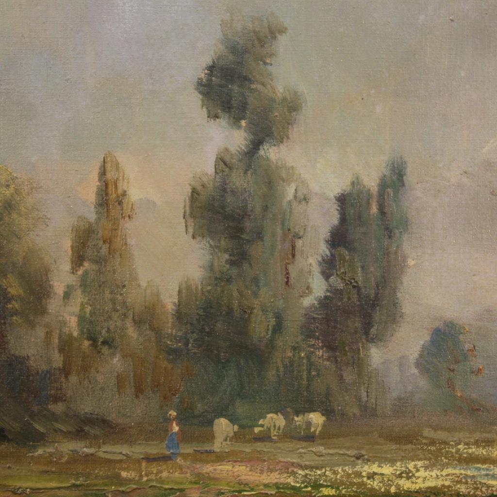 20th Century Oil on Canvas Italian Landscape Signed Painting, 1950 5