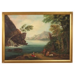 Vintage 20th Century Oil on Canvas Italian Landscape Signed Painting, 1960