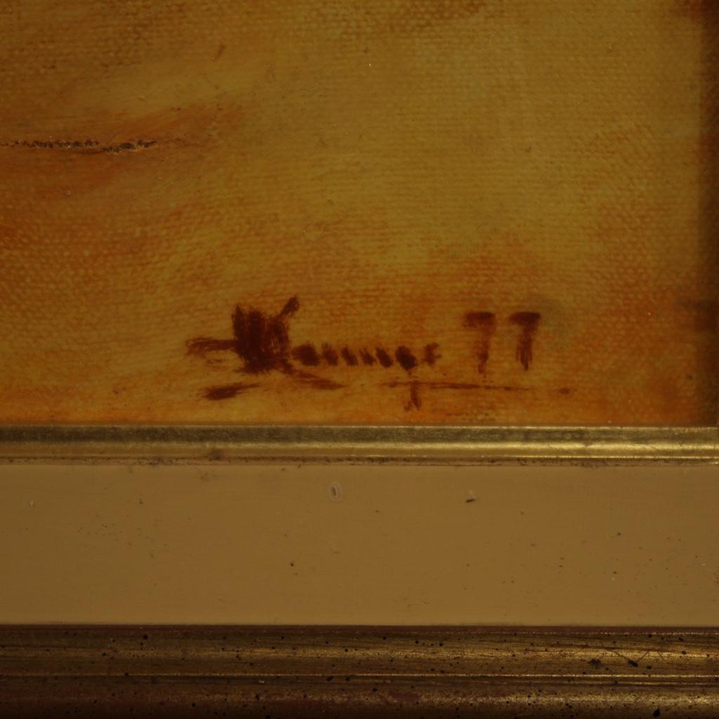 Siglo XX Óleo sobre lienzo Paisaje italiano Pintura firmada, 1977 en venta 3