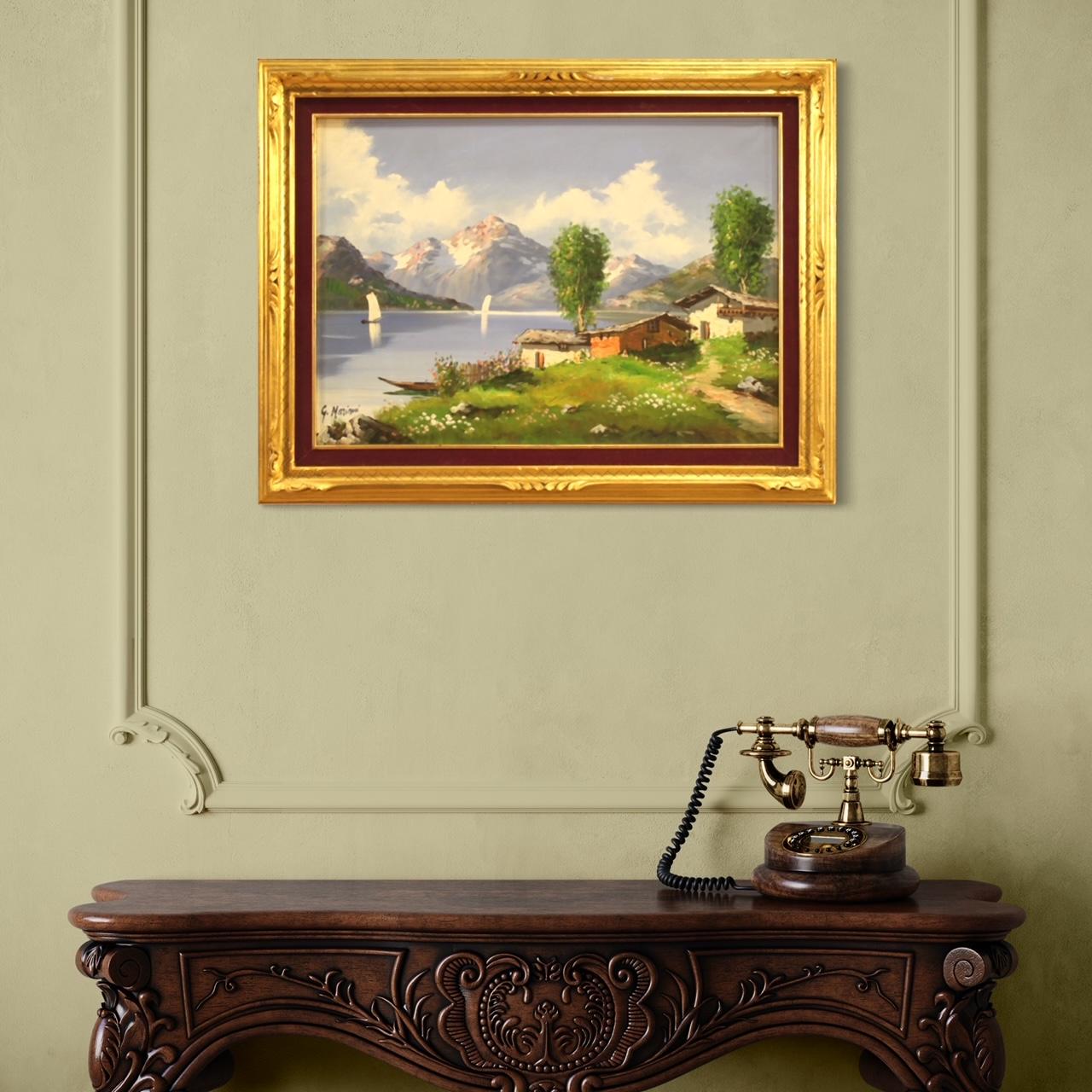 20th Century Oil on Canvas Italian Landscape Signed Painting, 1980 7