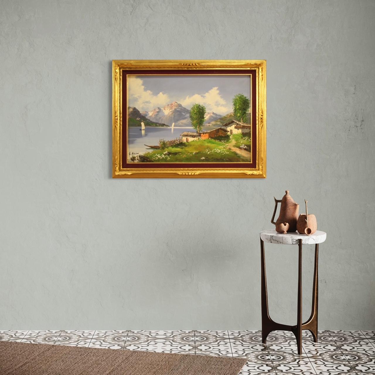 20th Century Oil on Canvas Italian Landscape Signed Painting, 1980 8