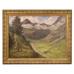 20th Century Oil on Canvas Italian Landscape Signed Painting Dated, 1919