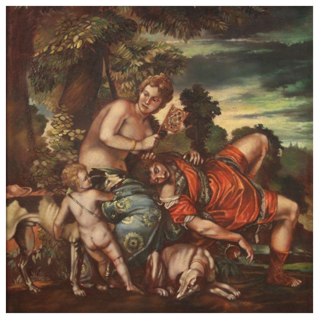 20th Century Oil on Canvas Italian Mythological Painting, 1960