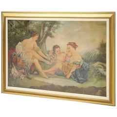 20th Century Oil on Canvas Italian Mythological Painting with Frame, Signed