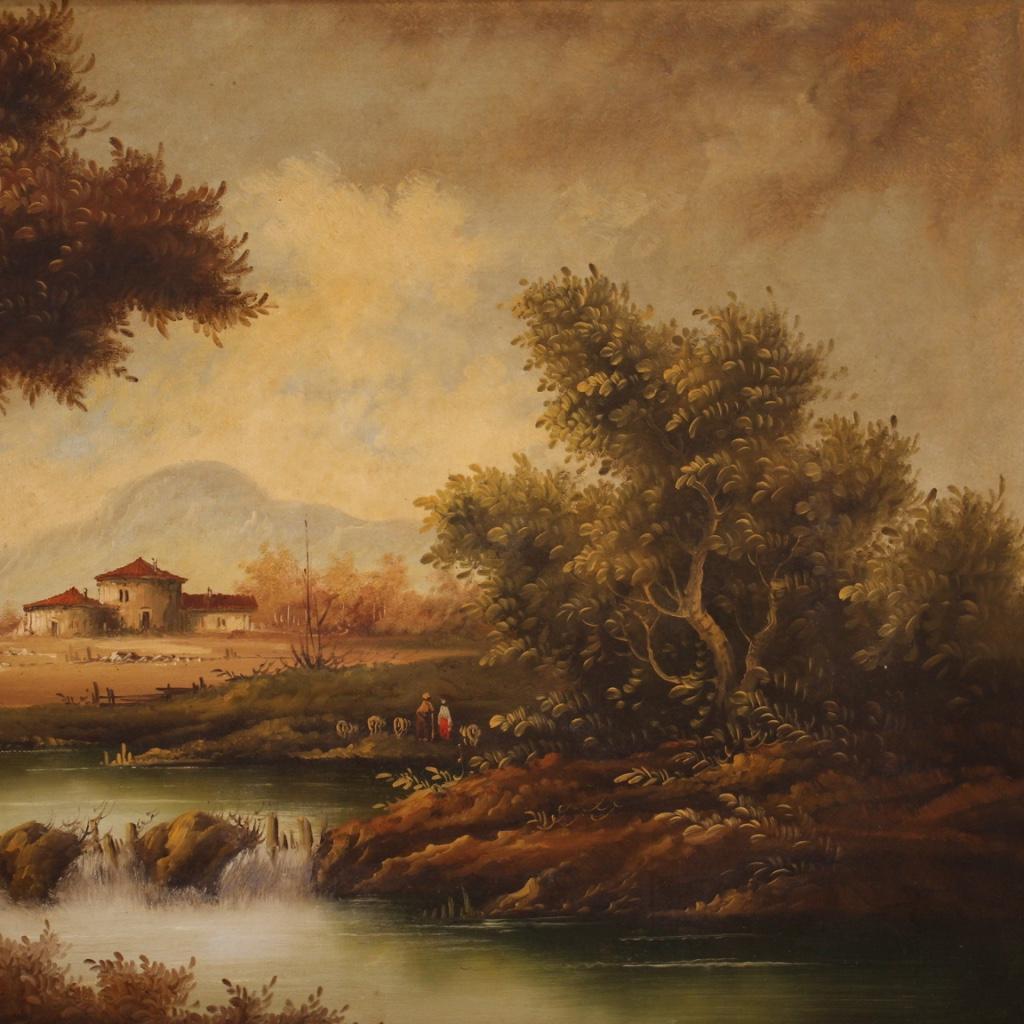 20th Century Oil on Canvas Italian Painting Countryside Landscape, 1980 5