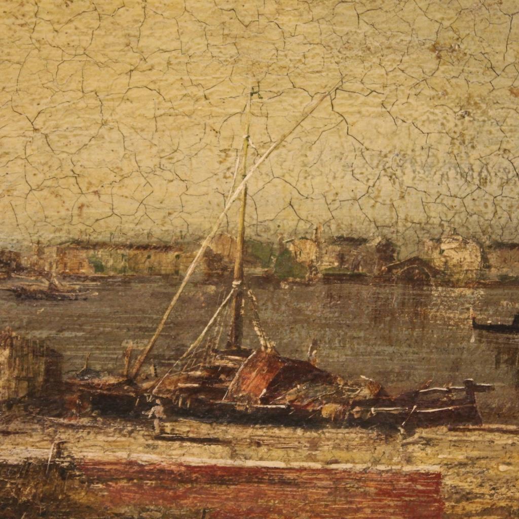 huile sur toile du 20e siècle Peinture italienne Paysage marin, 1970 en vente 8