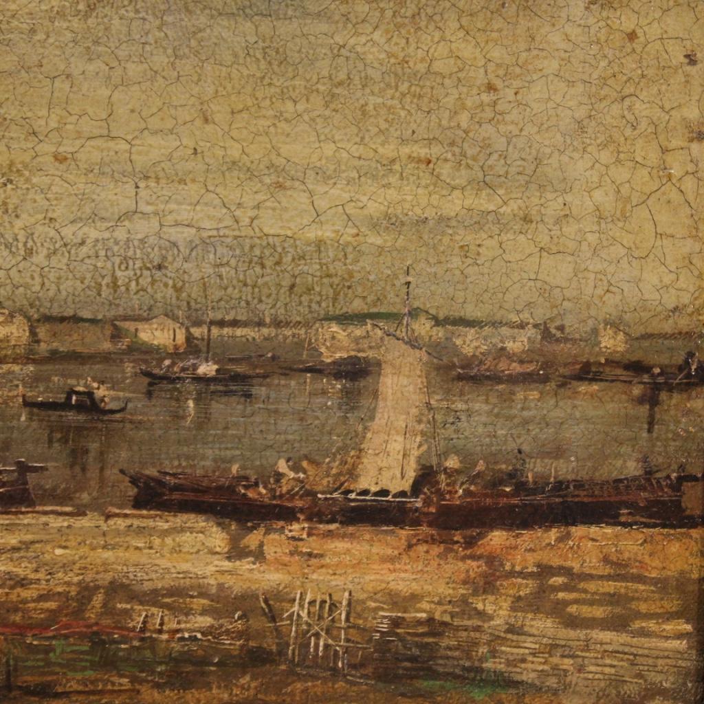 huile sur toile du 20e siècle Peinture italienne Paysage marin, 1970 en vente 9