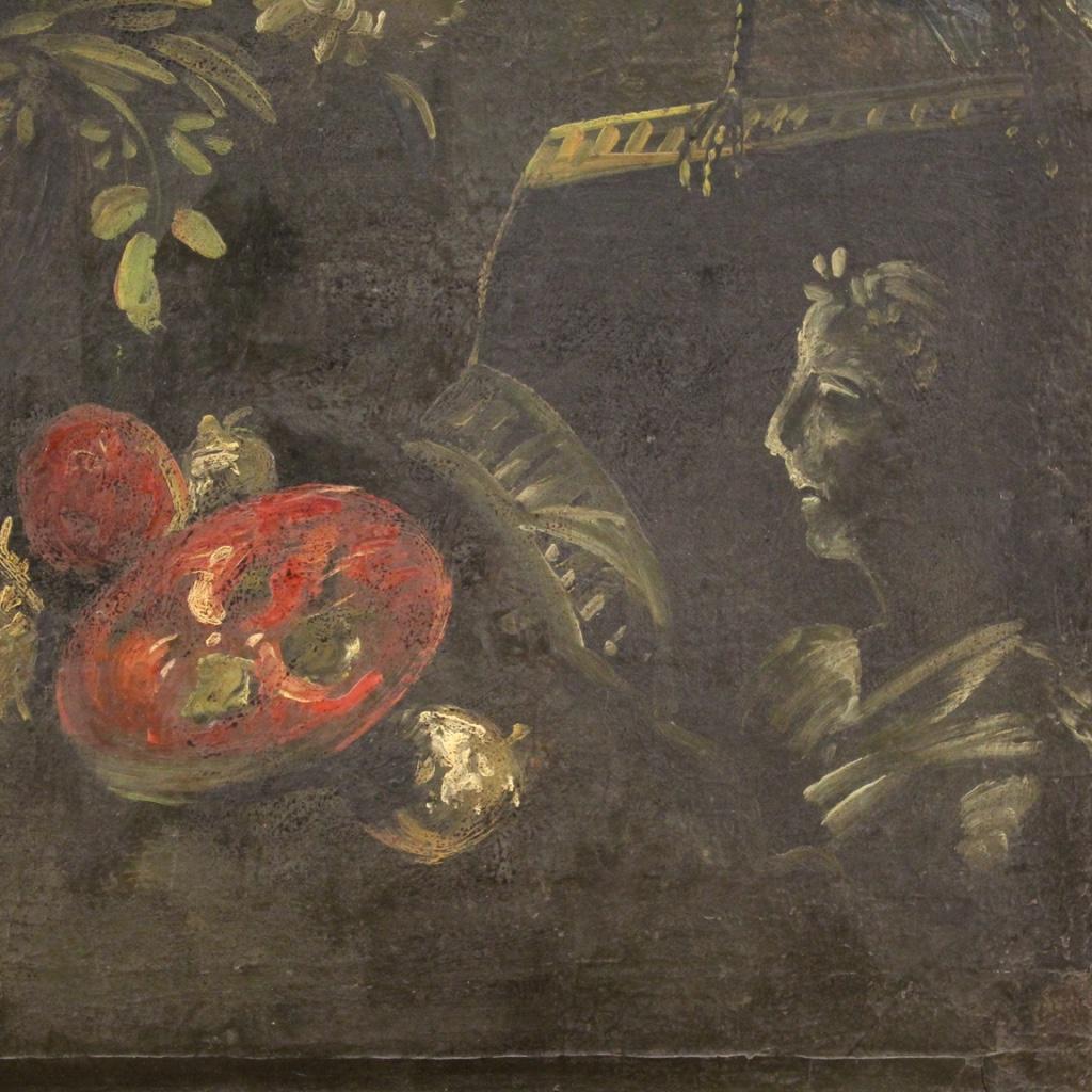 20th Century Oil on Canvas Italian Painting Still Life Vase with Flowers, 1930 3