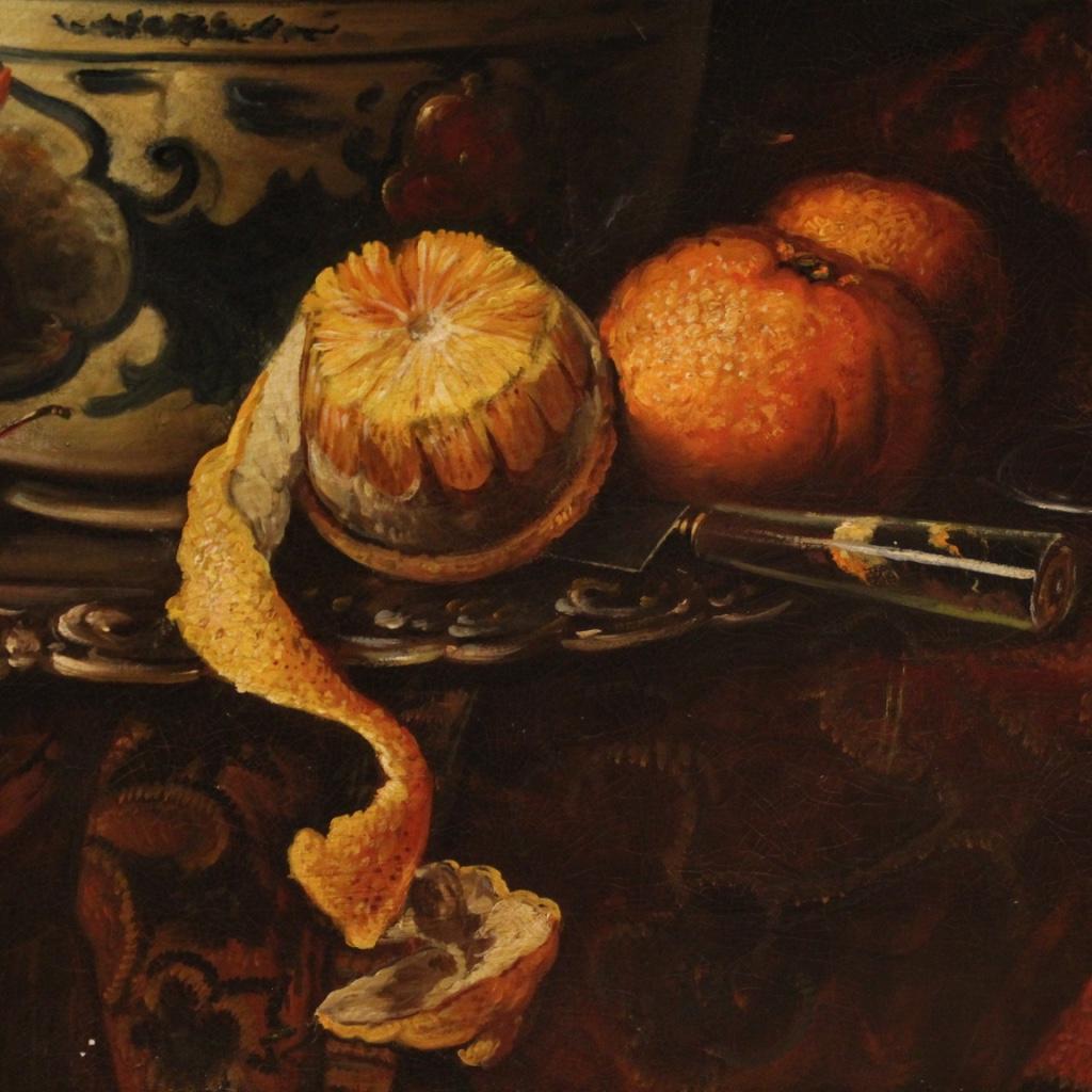 20th Century Oil on Canvas Italian Painting Still Life with Fruits, 1970 2