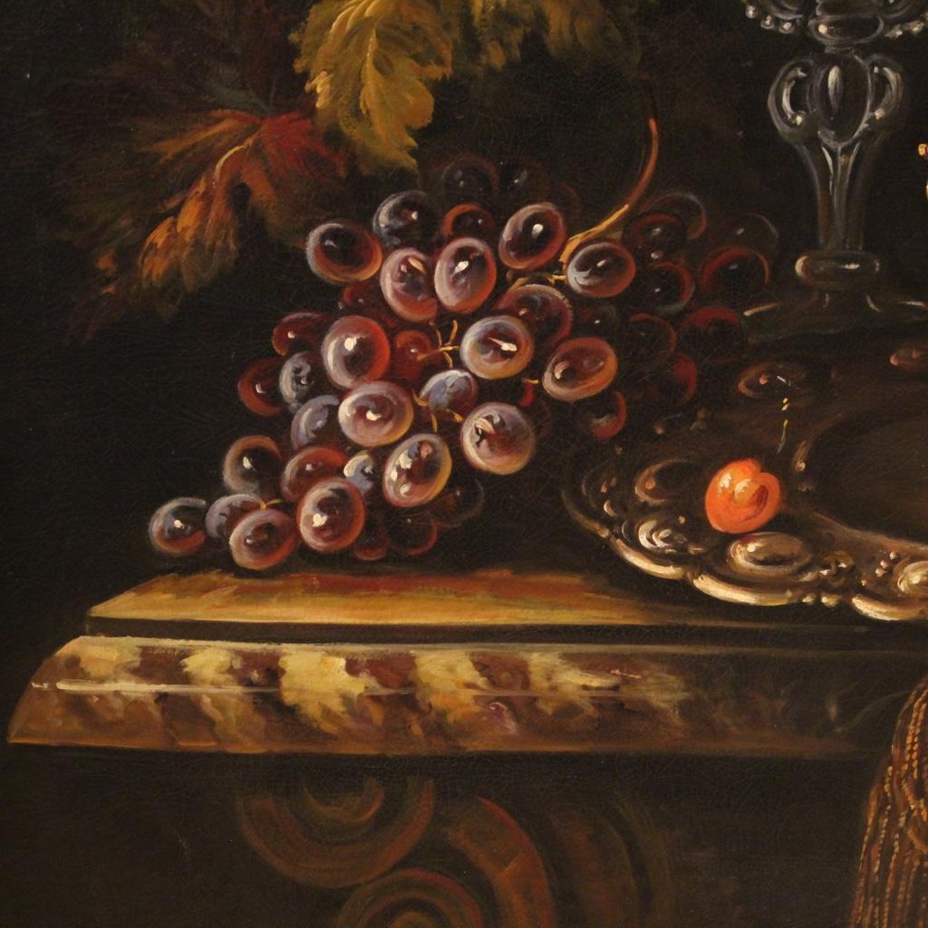 20th Century Oil on Canvas Italian Painting Still Life with Fruits, 1970 3