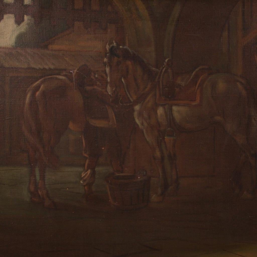 20th Century Oil on Canvas Italian Popular Scene Painting Signed Mattia Traverso in vendita 5
