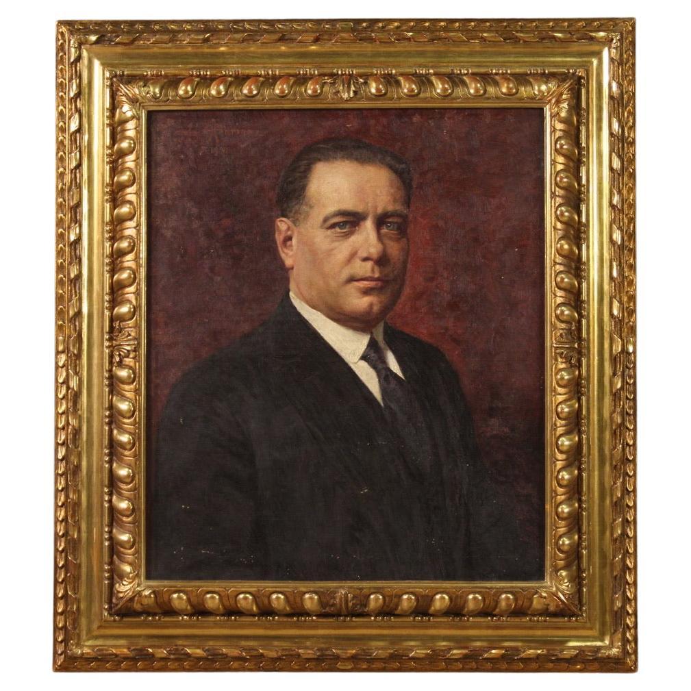 20th Century Oil on Canvas Italian Portrait Painting Signed Garino Dated 1931 For Sale