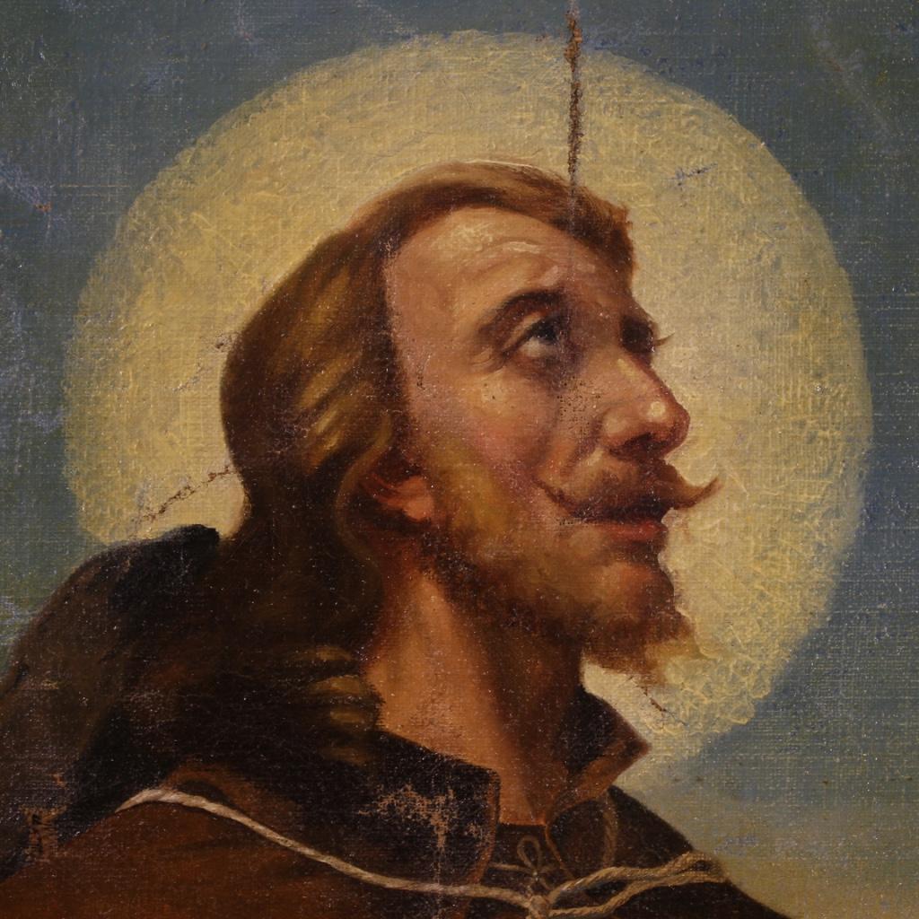 Siglo XX Óleo sobre lienzo Pintura religiosa italiana San Roque, 1930 3