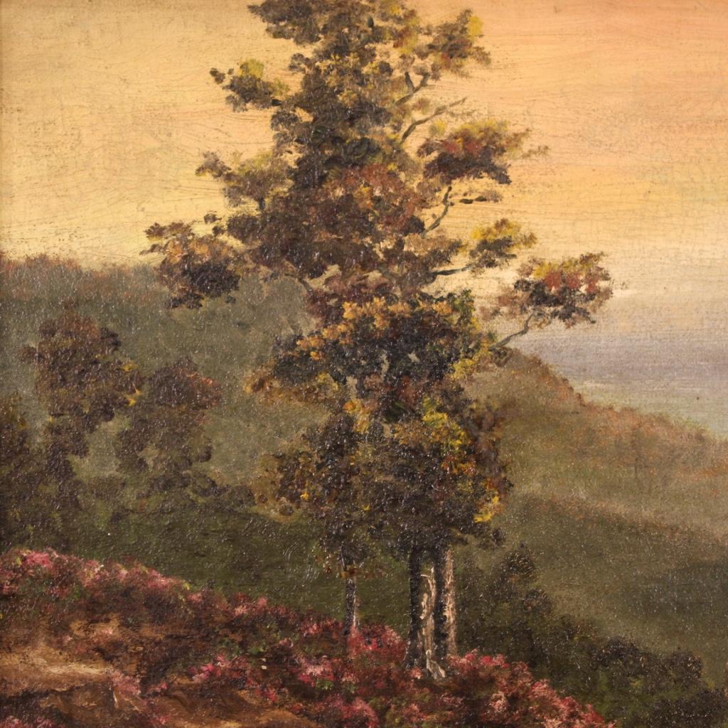 Huile sur toile du 20e siècle Peinture de paysage romantique français, 1920 en vente 4