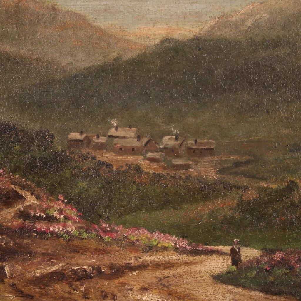 Huile sur toile du 20e siècle Peinture de paysage romantique français, 1920 en vente 2