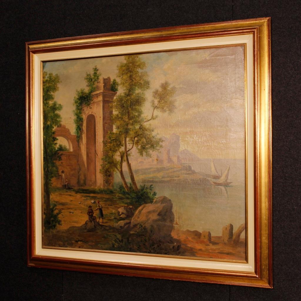 20th Century Oil on Canvas Italian Seascape Painting, 1920 6