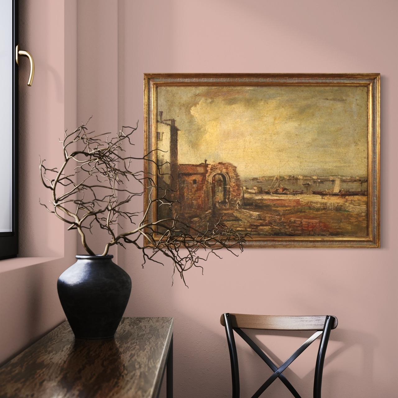 20. Jahrhundert Öl auf Leinwand Italienische Seelandschaft Gemälde, 1970 (Ende des 20. Jahrhunderts) im Angebot