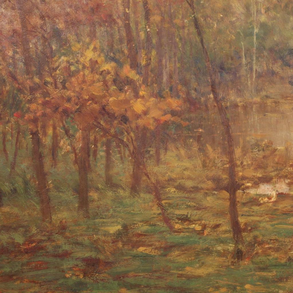 20. Jahrhundert Öl auf Leinwand Italienisch signiert und datiert Landschaftsgemälde, 1940 im Angebot 5