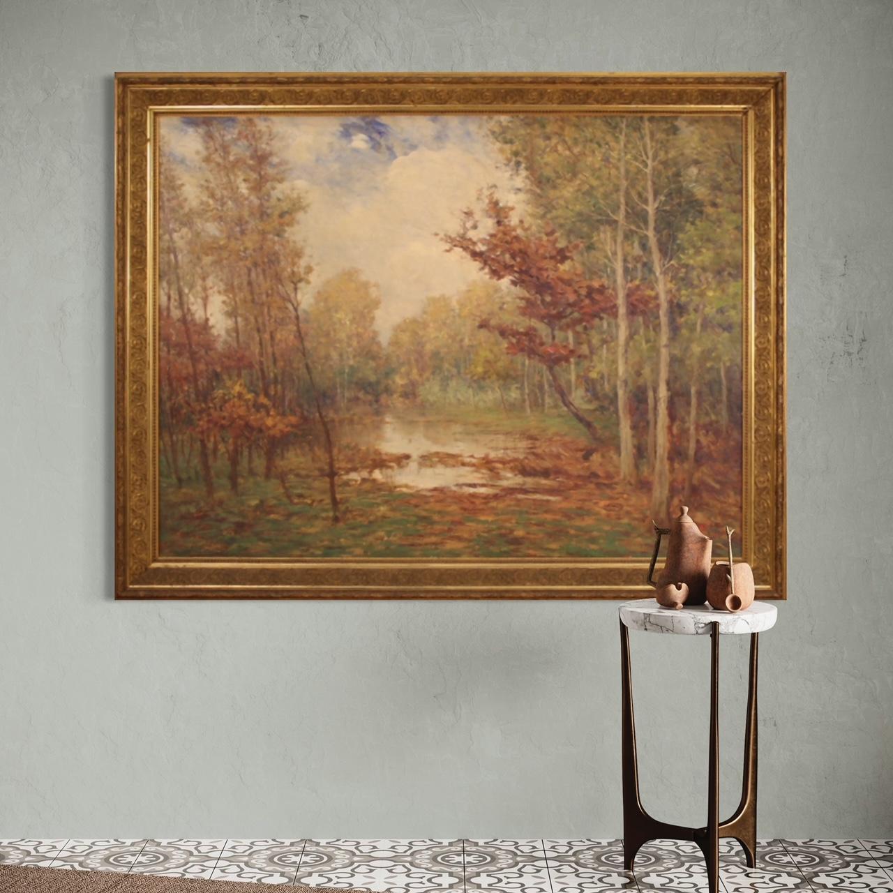 Huile sur toile du 20ème siècle - Peinture de paysage italienne signée et datée, 1940 en vente 8