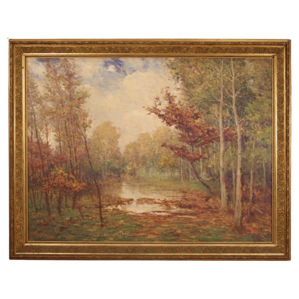 20th Century Oil on Canvas Italian Signed and Dated Landscape Painting, 1940