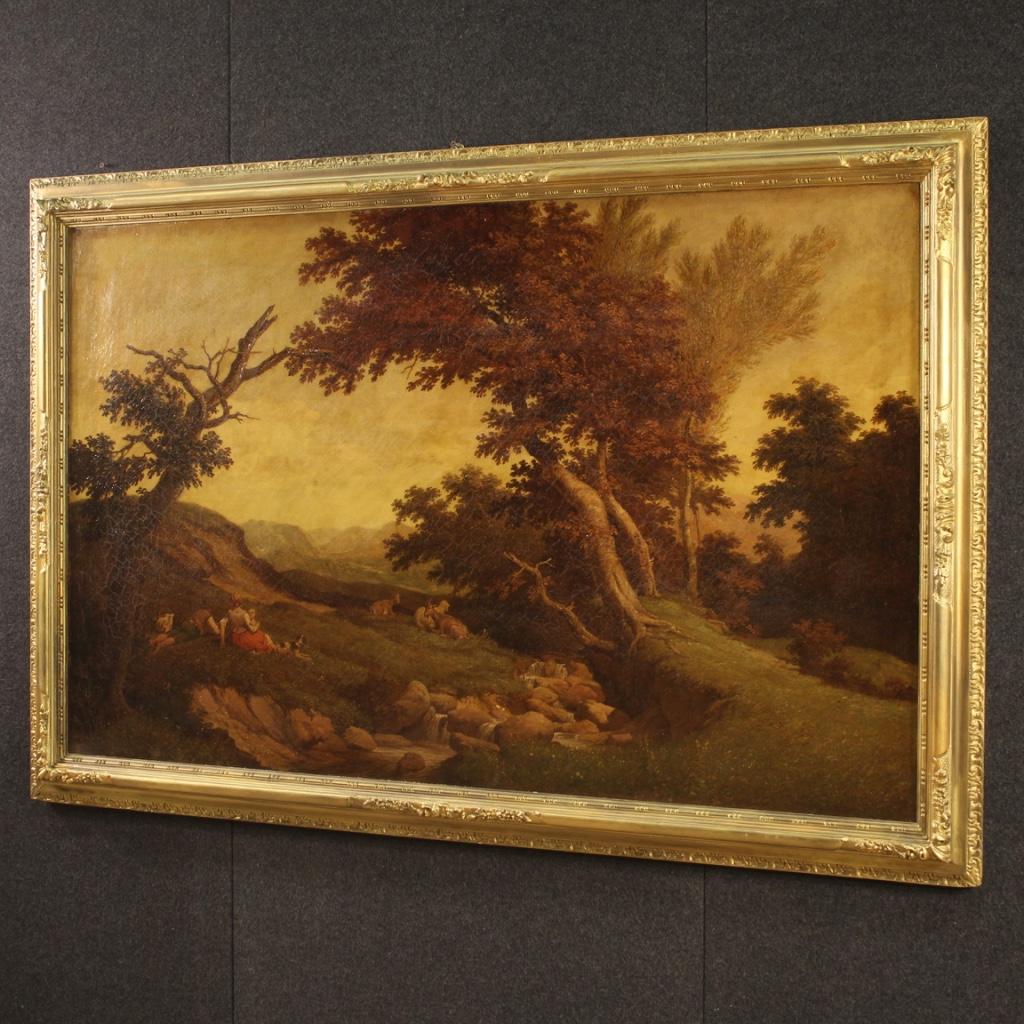 20th Century Oil on Canvas Italian Signed and Dated Landscape Painting, 1949 4