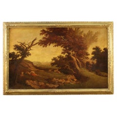 20th Century Oil on Canvas Italian Signed and Dated Landscape Painting, 1949