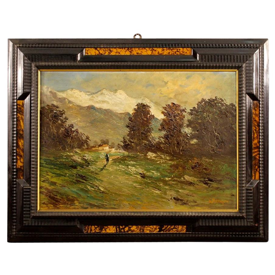 20th Century Oil on Canvas Italian Signed Impressionist Landscape Painting