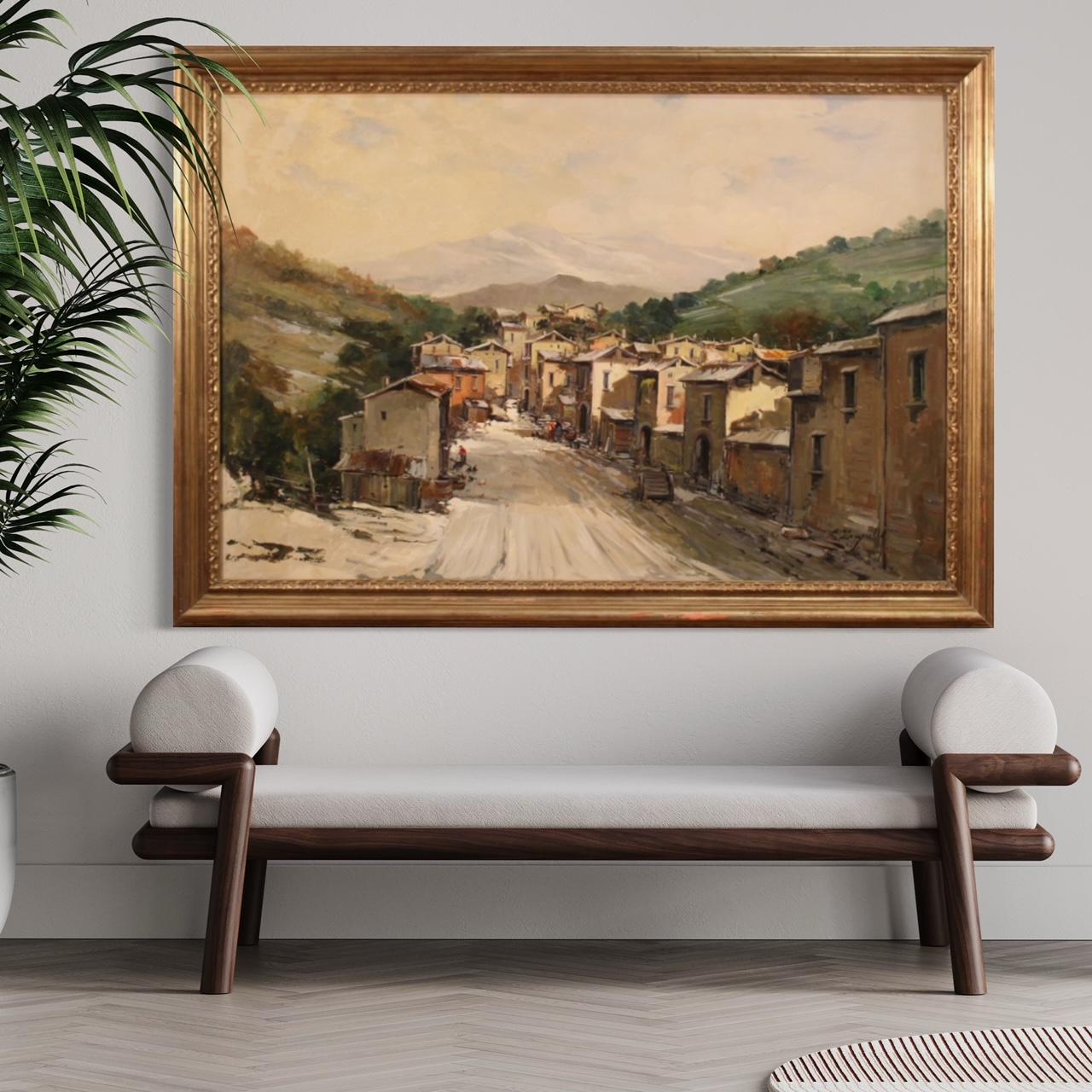 20th Century Oil on Canvas Italian Signed Landscape Painting, 1980 11