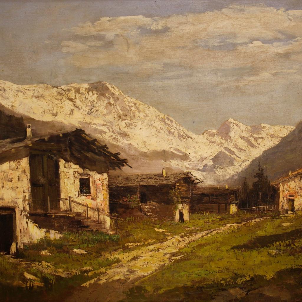 20th Century Oil on Canvas Italian Signed Mountain Landscape Painting, 1930 1