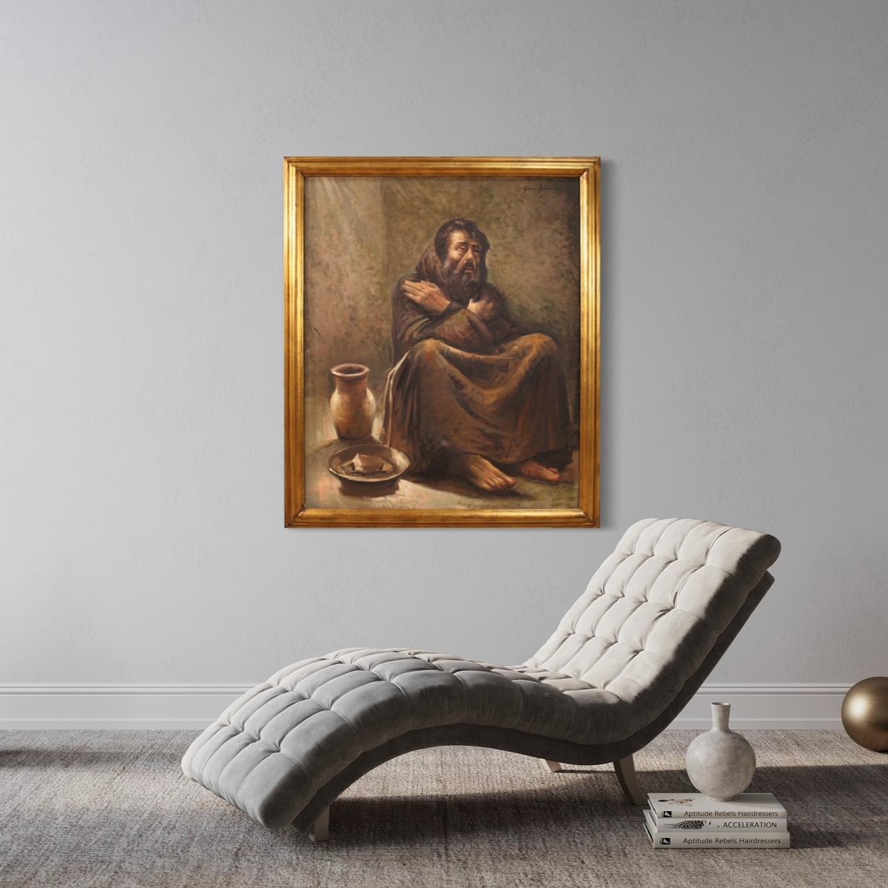 20th Century Oil on Canvas Italian Signed Portrait Painting, 1970 10