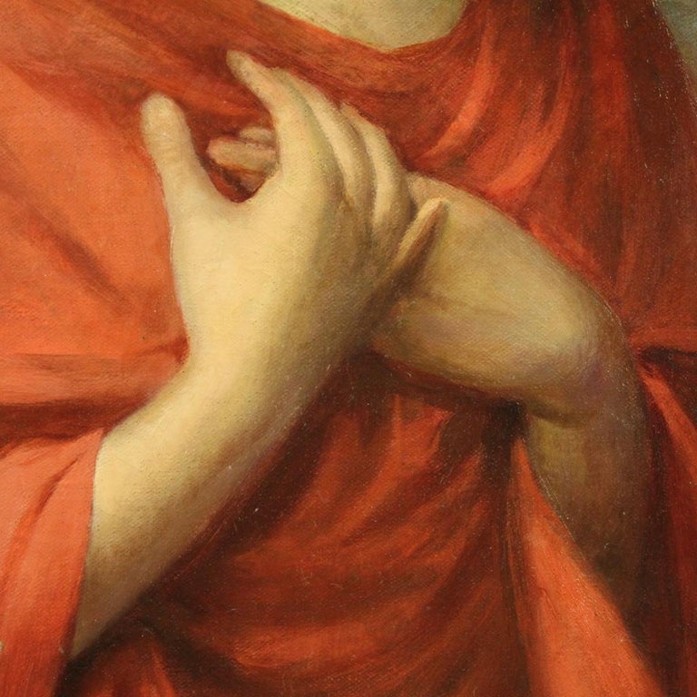 20th Century Oil on Canvas Italian Signed Religious Painting Madonna ...