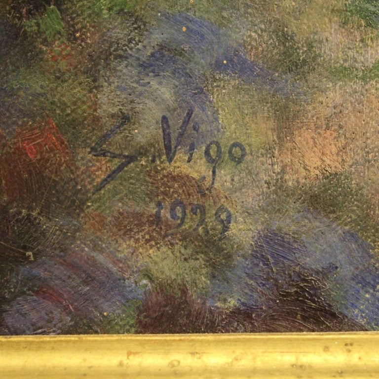 20th Century Oil on Canvas Italian Signed Religious Painting Madonna ...