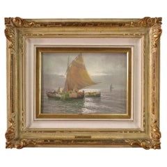 20th Century Oil on Canvas Italian Signed Remo Testa Seascape Painting, 1950