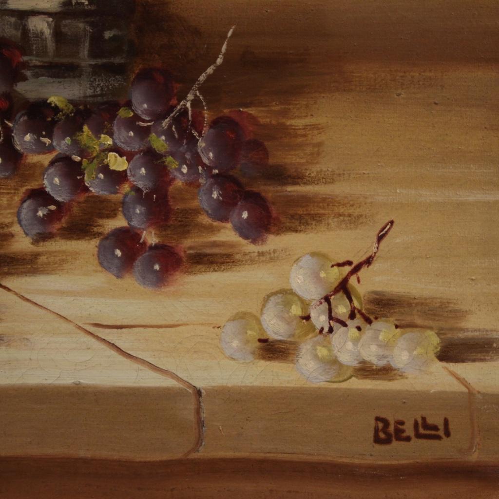 Peinture à l'huile sur toile italienne du 20ème siècle, nature morte signée, 1970 en vente 2