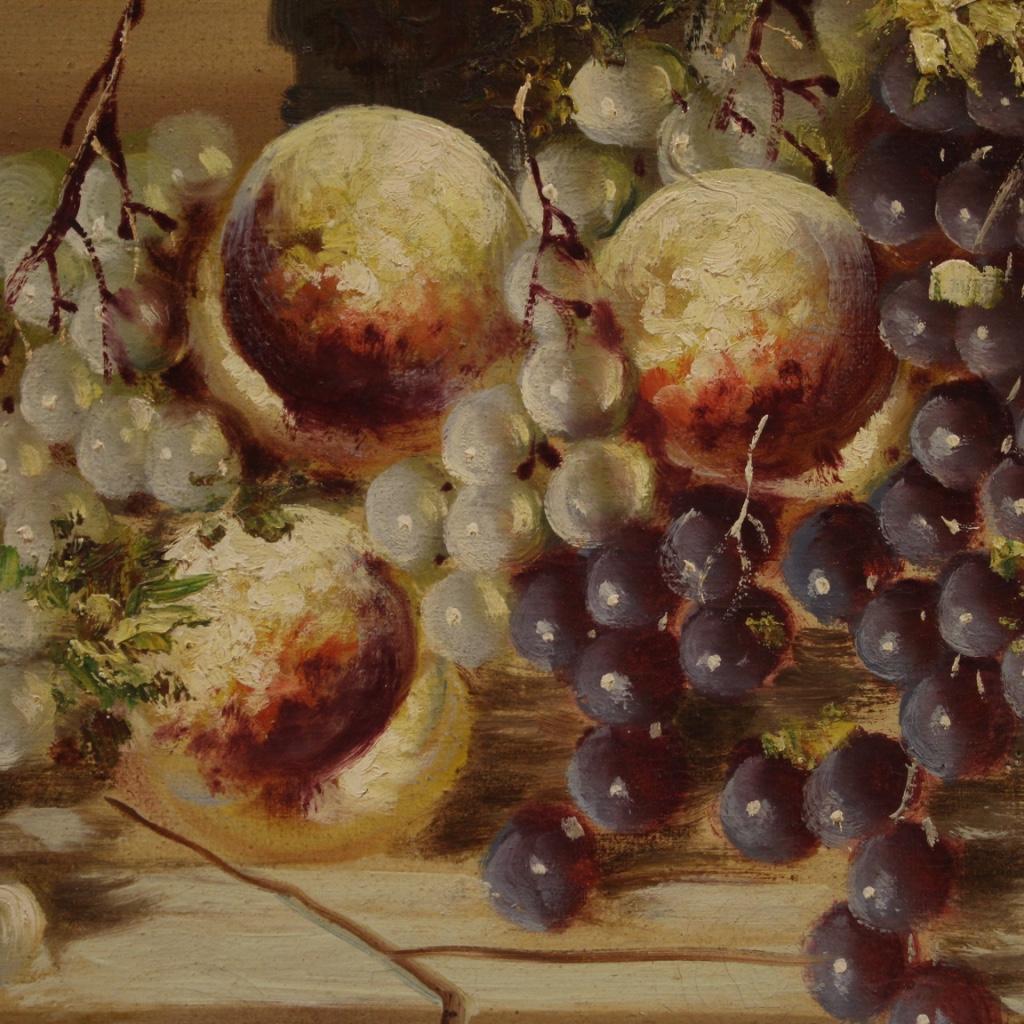 Peinture à l'huile sur toile italienne du 20ème siècle, nature morte signée, 1970 en vente 4