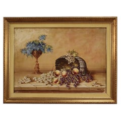 20th-Century Oil-on-Canvas Italian Signed Still Life Painting, 1970