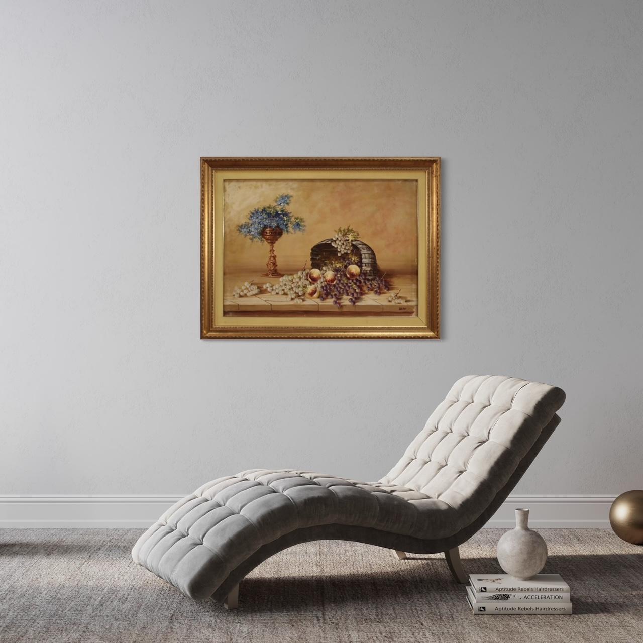 20th Century Oil on Canvas Italian Signed Still Life Painting Flowers, 1970s For Sale 5