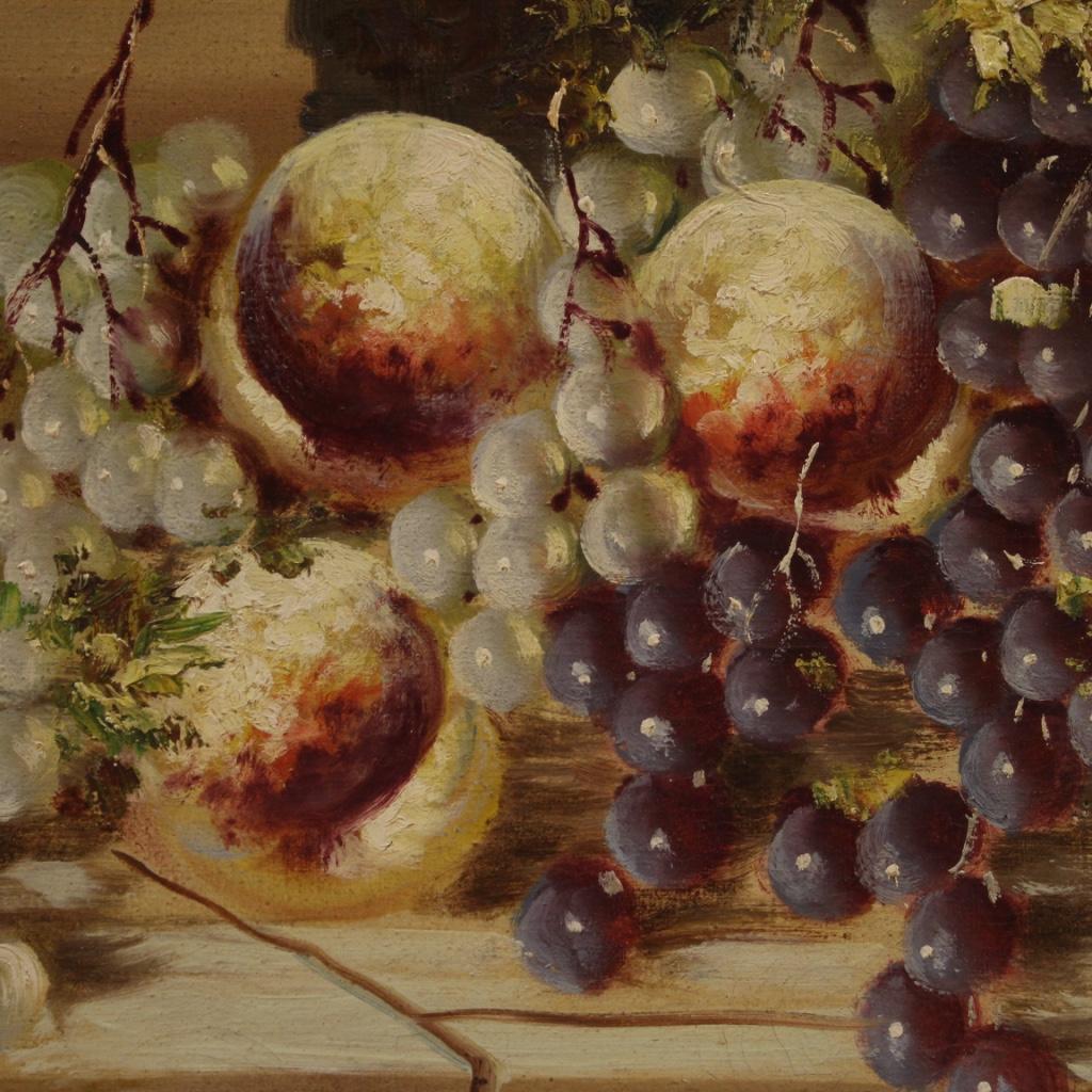 20th Century Oil on Canvas Italian Signed Still Life Painting Flowers, 1970s For Sale 9