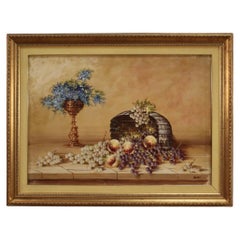 20th Century Oil on Canvas Italian Signed Still Life Painting Flowers, 1970
